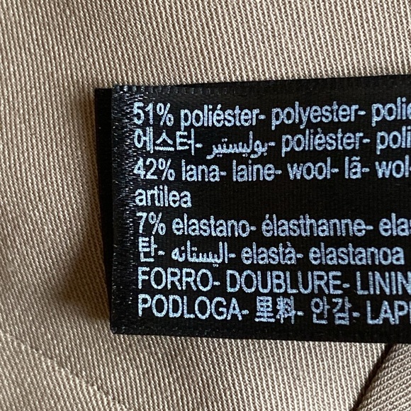 NWT. Massimo Dutti Mink Wool/Viscose Blend Flap Detail Trousers. Size 6/EUR 38. - Picture 12 of 12